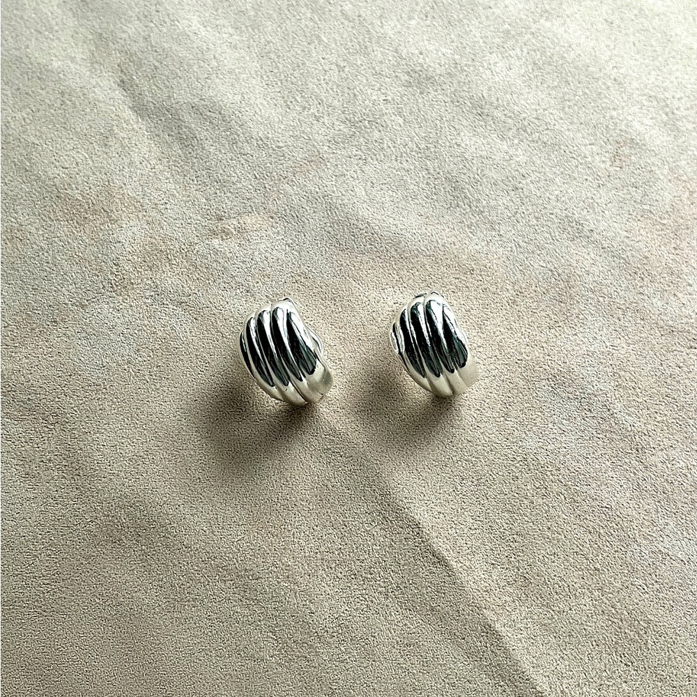 Silver clip earrings